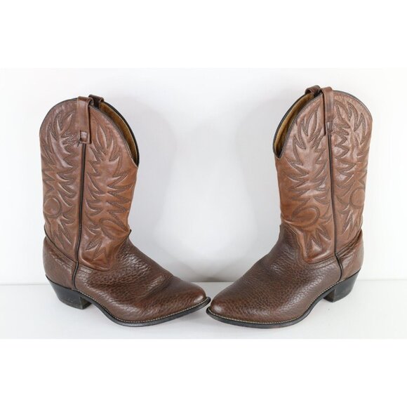 Vintage 70s Streetwear Mens 10 3E Pebble Grain Tribal Leather Cowboy Boots USA main image 11